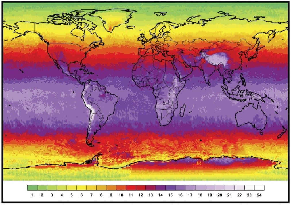2 valores maximos uvi localidad monitoreo radiacion UV